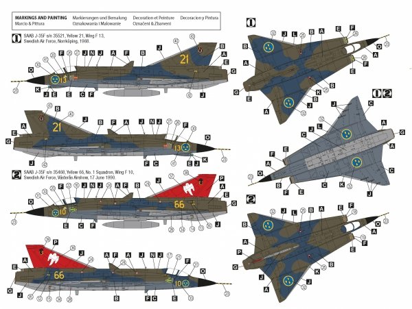 Hobby 2000 72055 Saab J-35F Draken ( HASEGAWA + CARTOGRAF + MASKI ) 1/72