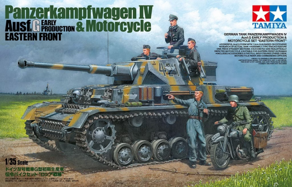 Tamiya 25209 Panzerkampfwagen IV Ausf G. Early Production &amp; Motorcycle Eastern Front 1/35