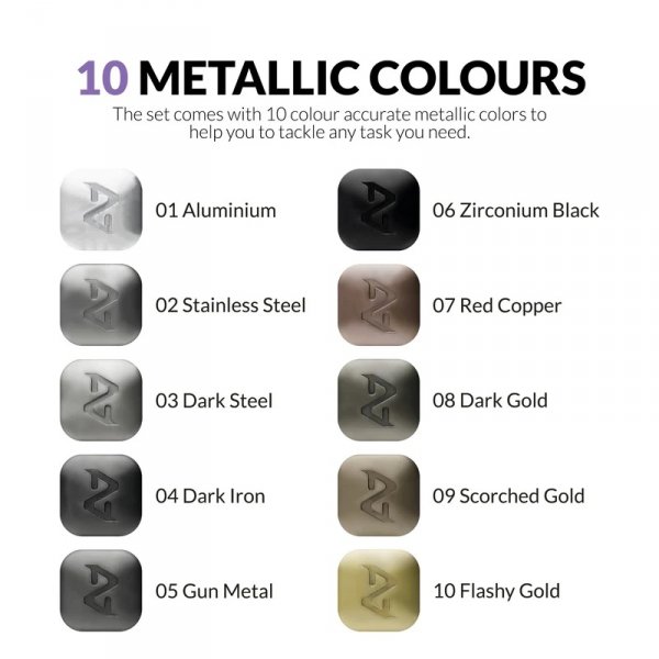 Gaahleri 42328 Metallic Series Marker Set - 10 Colors
