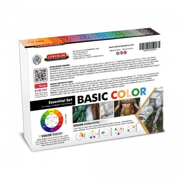 Lifecolor ES04 Acrylic paint Basic Colors Essential Set Vol 1 8x22ml