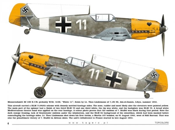 Kagero 15034 Messerschmitt Bf 109s over the Mediterranean Part I (kalkomania/decals) EN/PL