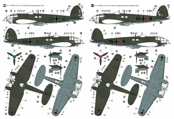 Hobby 2000 72076 Heinkel He 111 P Outbreak of War 1939 ( HASEGAWA + CARTOGRAF + MASKI ) 1/72
