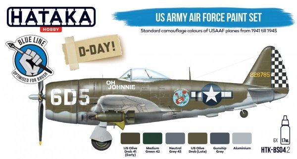 Hataka HTK-BS04.2 - US Army Air Force paint set (6x17ml)