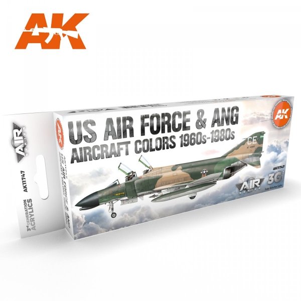 AK Interactive AK11747 US AIR FORCE &amp; ANG AIRCRAFT COLORS 1960S-1980S 8x17 ml