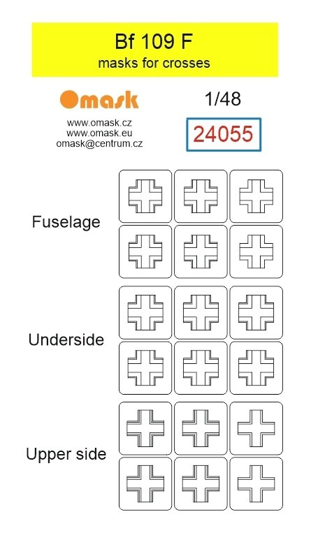 Omask 24055 Bf 109 F masks for crosses 1/48