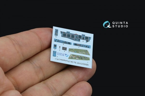 Quinta Studio QDS-72157 Su-34 3D-Printed coloured Interior on decal paper (Trumpeter) (small version) 1/72