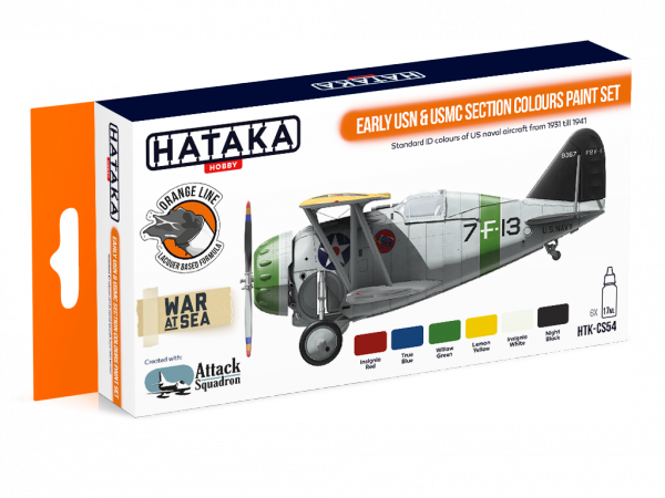 Hataka HTK-CS54 Early USN &amp; USMC Section Colours paint set (6x17ml)