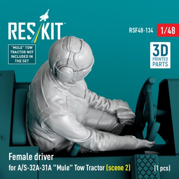 RESKIT RSF48-0134 Female driver for A/S-32A-31A "Mule" Tow Tractor (scene 2) (1 pcs) (3D Printed) (1/48)