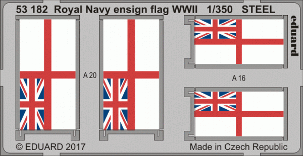 Eduard 53182 Royal Navy ensign flag WWII STEEL 1/350