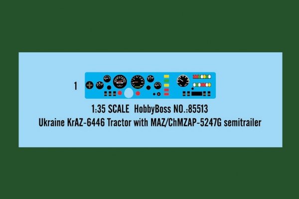 Hobby Boss 85513 Ukraine KrAZ-6446 Tractor with MAZ/ChMZAP-5247G semitrailer 1/35