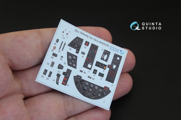 Quinta Studio QD32040 F4U-1A Corsair 3D-Printed &amp; coloured Interior on decal paper (for Tamiya kit) 1/32