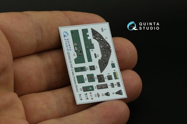 Quinta Studio QD48318 F4F-3 late 3D-Printed &amp; coloured Interior on decal paper (Hobby Boss) 1/48