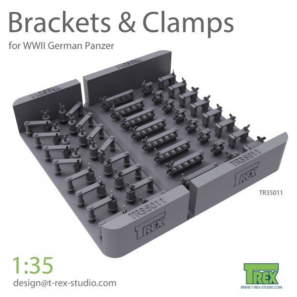 T-Rex Studio TR35011 Brackets &amp; Clamps for German Panzer Set 1/35
