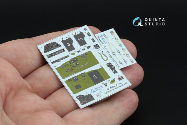 Quinta Studio QD48644 P-38L Lightning 3D-Printed &amp; coloured Interior on decal paper ( Hasegawa ) 1/48