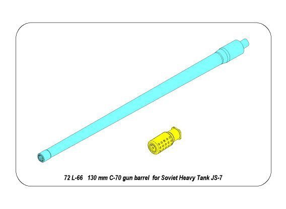 Aber 72L-66 130 mm C-70 gun barrel for Soviet tank JS-7 (1:72)