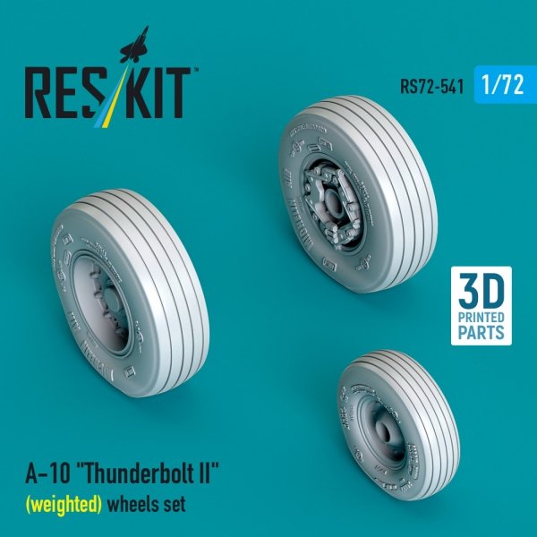 RESKIT RS72-0541 A-10 "Thunderbolt II" (weighted) wheels set (3D Printed) (1/72)