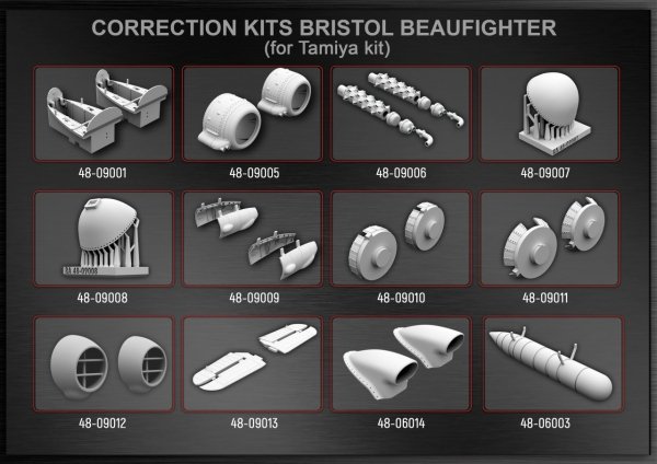RESARM 48-09000 FULL UPGRADE KIT Bristol Beaufighter (for Tamiya kit)(3D resin printing) 1/48