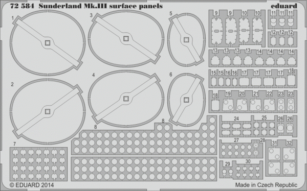 Eduard 72584 Sunderland Mk. III surface panels 1/72 ITALERI