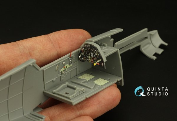 Quinta Studio QD32177 Bf 109E3/4 3D-Printed coloured Interior on decal paper (Trumpeter) 1/32