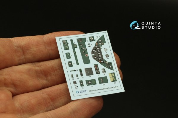 Quinta Studio QD48403 F4F-4 Wildcat 3D-Printed &amp; coloured Interior on decal paper (Eduard) 1/48