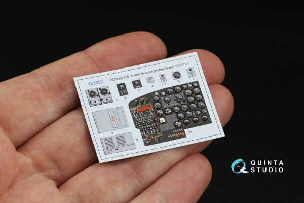 Quinta Studio QDS-32250  A-26C Invader 3D-Printed &amp; coloured Interior on decal paper (Hobby Boss) (with 3D-printed resin parts) 1/32
