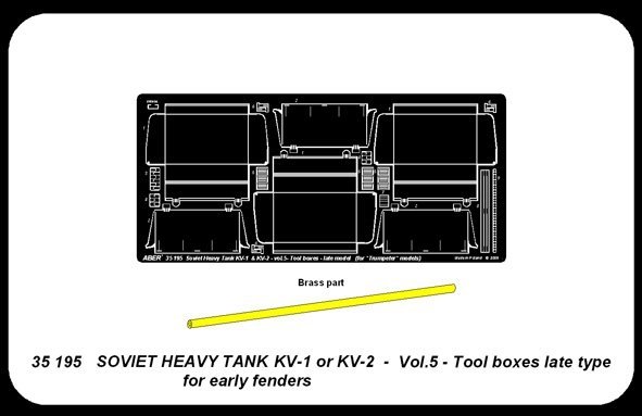Aber 35195 Russian heavy tank KV-1, KV-2 - vol. 5 - additional set - tool boxes late type for early fenders (1:35)
