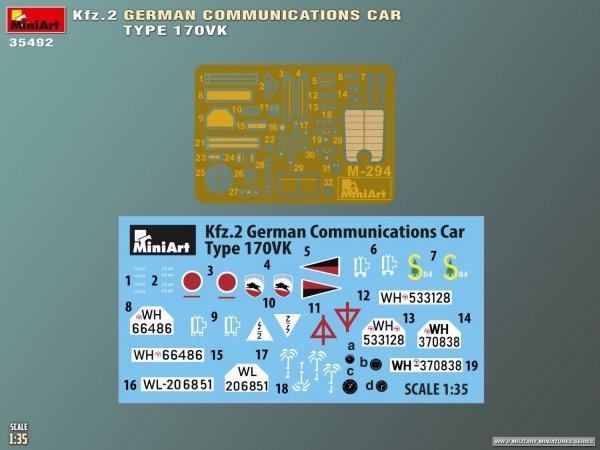 Mini Art 35492 Kfz.2 German Communications Car Type 170VK 1/35