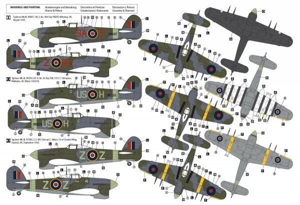 Hobby 2000 48042 Hawker Typhoon Mk. IB "Car Door" 1942 ( Hasegawa + CARTOGRAF + MASKI ) 1/48