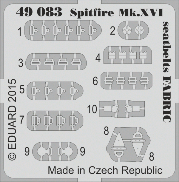 Eduard 49083 Spitfire Mk. XVI seatbelts FABRIC 1/48 EDUARD