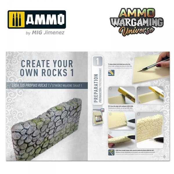 Ammo of Mig 6930 AMMO WARGAMING UNIVERSE Book 11 – Create your own Rocks (English, Castellano, Polski)