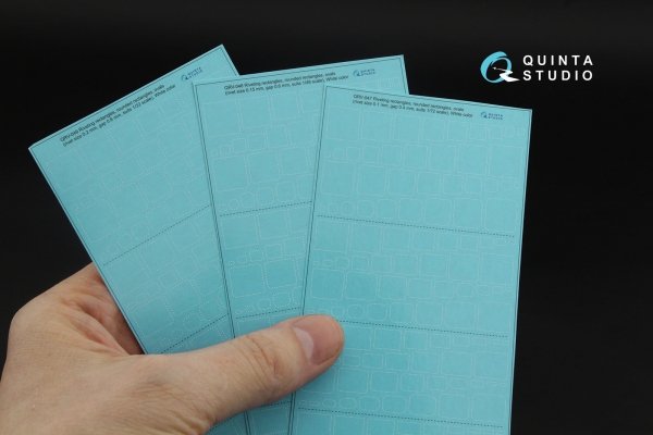 Quinta Studio QRV-047 Triple riveting rows (rivet size 0.25 mm, gap 1.0 mm, suits 1/24 scale), Black color, total length 3.2 m/10.5 ft 1/72