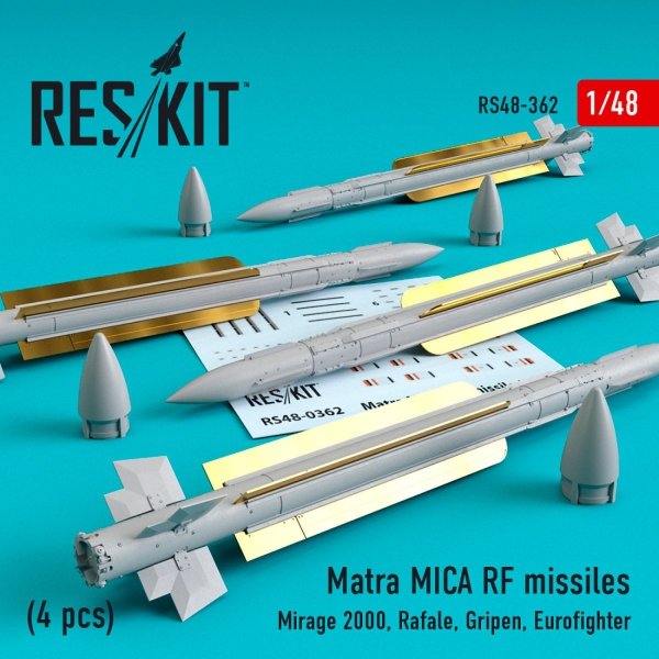 RESKIT RS48-0362 MATRA MICA RF MISSILES (4 PCS) 1/48