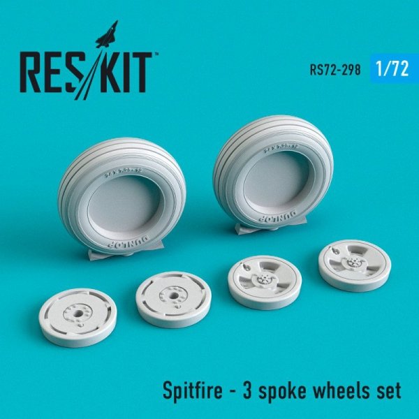 RESKIT RS72-0298 SUU-7 Spitfire - 3 spoke wheels set 1/72