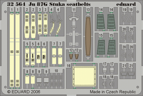 Eduard 32564 Ju 87 Stuka seatbelts HASEGAWA 1/32
