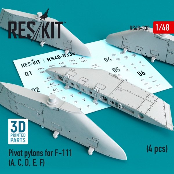 RESKIT RS48-0338 PIVOT PYLONS FOR F-111 (A, C, D, E, F) (4 PCS) 1/48