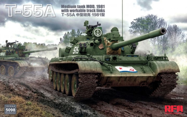 Rye Field Model 5098 T-55A Medium Tank Mod. 1981 with workable track links 1/35