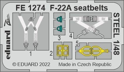 Eduard FE1274 F-22A seatbelts STEEL I LOVE KITS 1/48