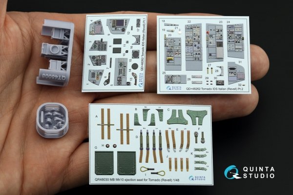 Quinta Studio QD+48262 Tornado IDS Italian 3D-Printed &amp; coloured Interior on decal paper (Revell) (with 3D-printed resin parts) 1/48