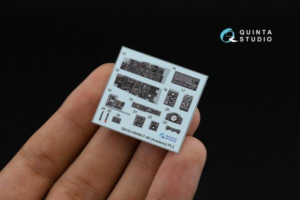 Quinta Studio QDS+48486 F-4N Phantom II 3D-Printed &amp; coloured Interior on decal paper (Academy) (Small version) (with 3D-printed resin parts) 1/48