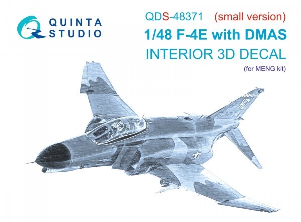 Quinta Studio QDS48371 F-4E with DMAS 3D-Printed &amp; coloured Interior on decal paper (Meng) (Small version) 1/48