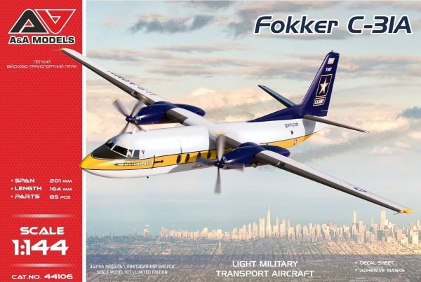 A&amp;A Models 44106 Fokker C-31A (“Golden Knights”parachure team) 1/144
