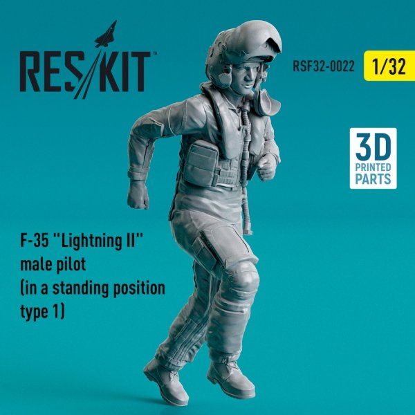 RESKIT RSF32-0022 F-35 LIGHTNING II MALE PILOT (IN A STANDING POSITION- TYPE 1) (3D PRINTED) 1/32