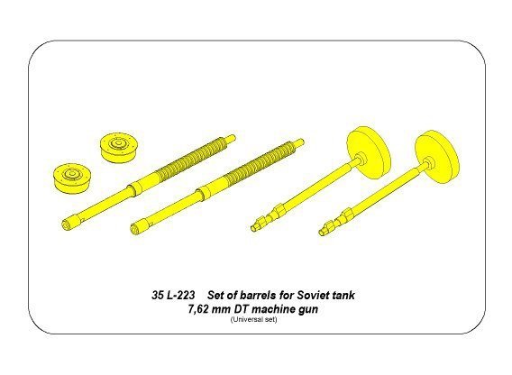 Aber 35 L-223 Set of 2 barrels for Soviet tank 7,62mm DT machine gun (1:35)