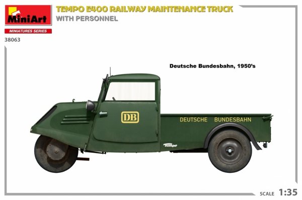MiniArt 38063 Tempo E400 railway maintenance truck with personnel 1/35