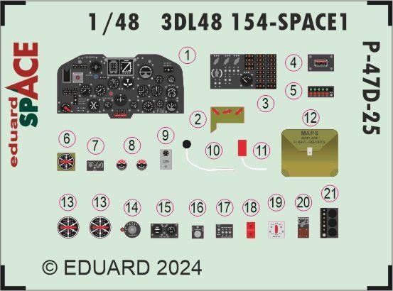 Eduard 3DL48154 P-47D-25 SPACE MINIART 1/48
