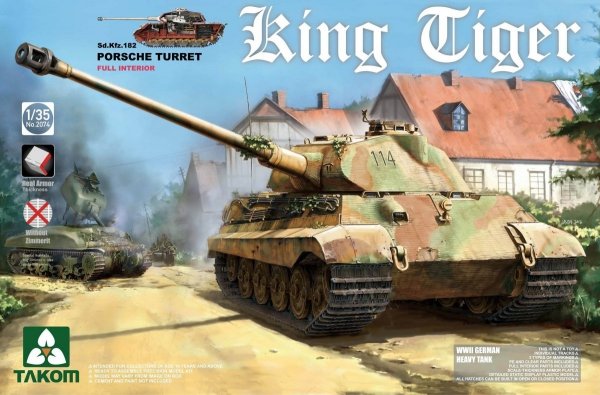 Takom 2074S King Tiger Sd.Kfz.182 PORSCHE TURRET / Full Interior w/new track 1/35