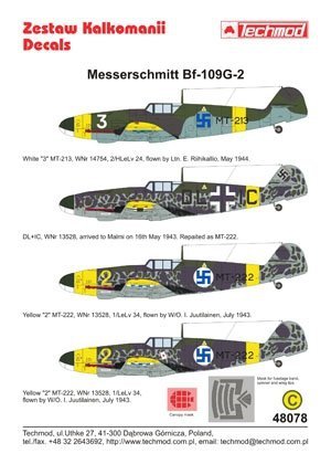 Techmod 48078 - Messerschmitt Bf 109G-2 (1:48)