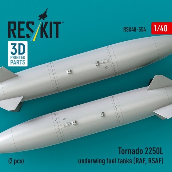 RESKIT RSU48-0554 Tornado 2250L underwing fuel tanks (RAF, RSAF) (2 pcs) (3D Printed) (1/48)
