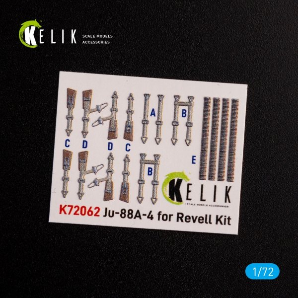 KELIK K72062 Junkers JU 88 A-4 interior 3D decals for Revell kit 1/72