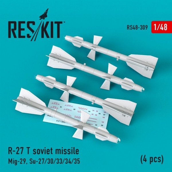 RESKIT RS48-0309 R-27 T soviet missile (4 pcs) 1/48